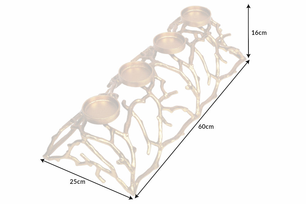 Candleholder ABSTRACT 60cm 4 flames gold