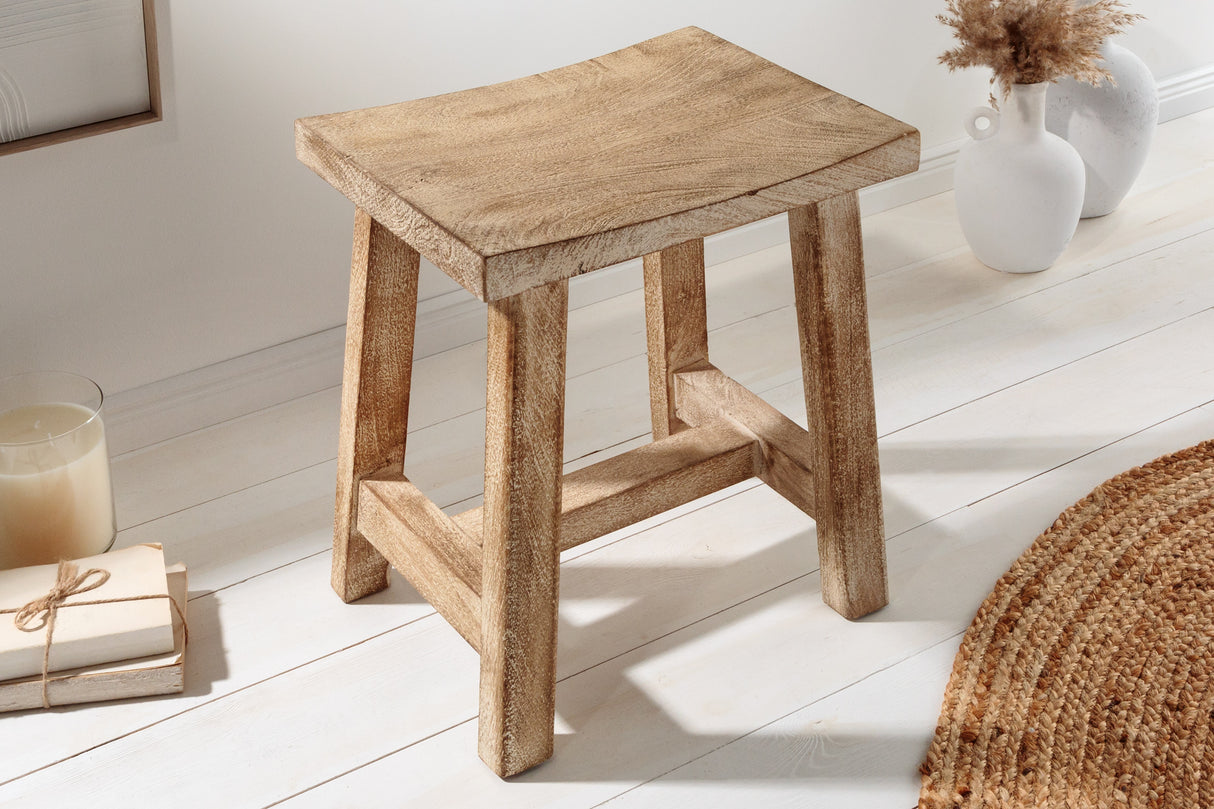 Stool FINCA 40cm mango natural beige