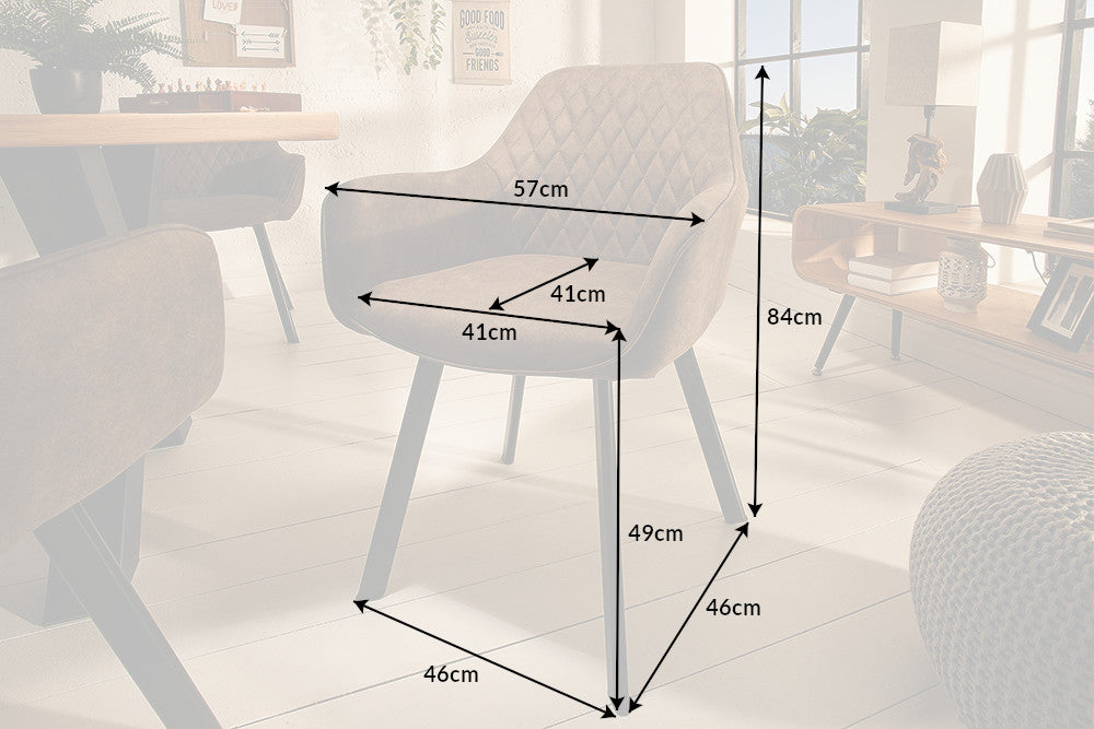 Chair PALERMO with armrests microfibre taupe