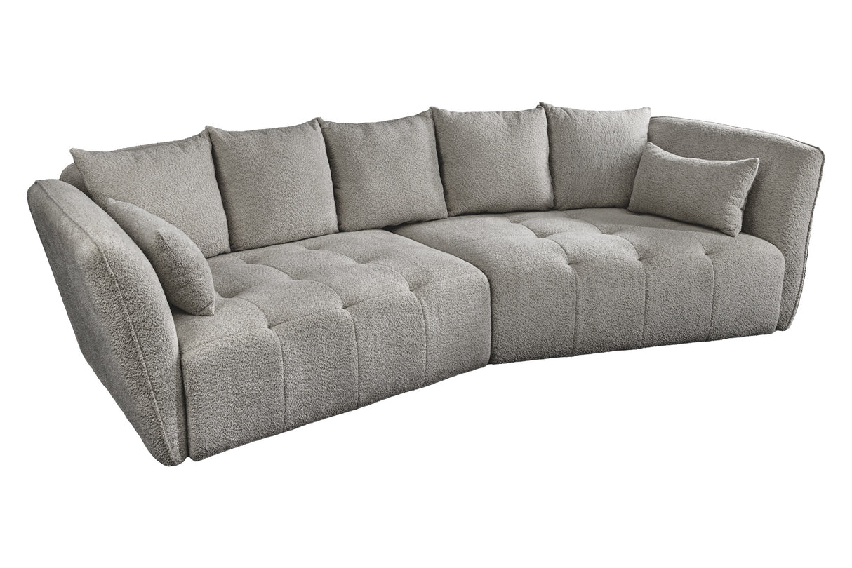 Sofa ROYAL 295cm XL spring core removable cover bouclé grey