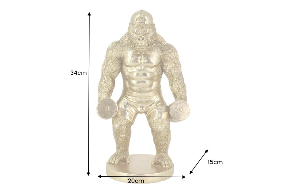 Decoration figure KING APE 35cm handmade gorilla gold