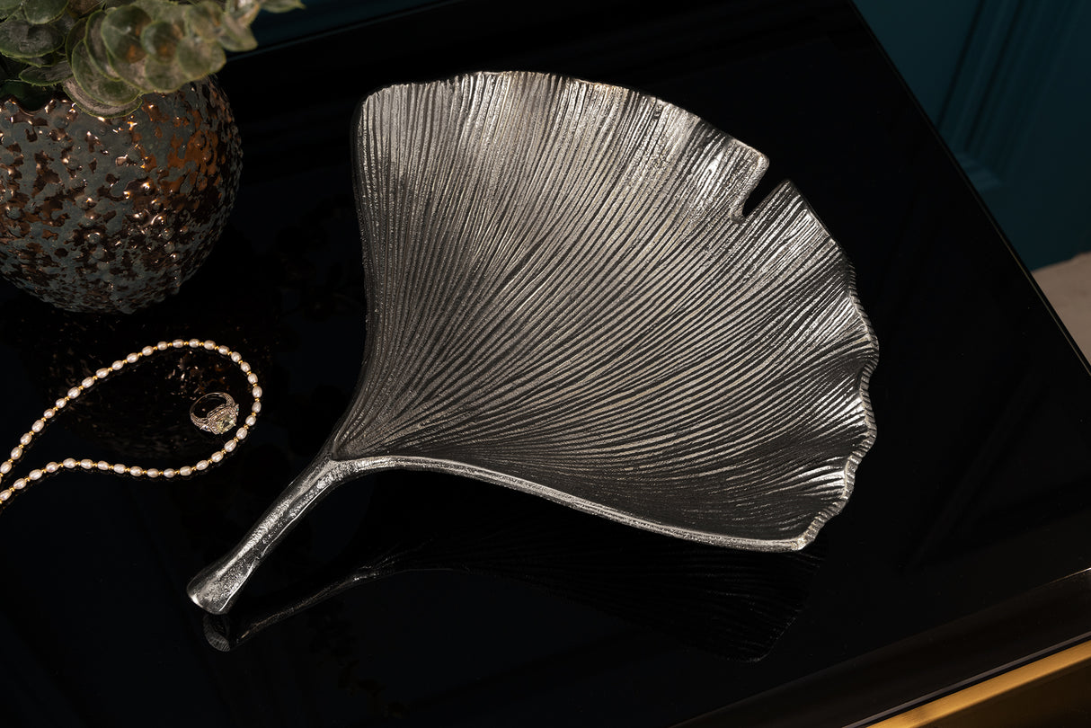Dekoschale GINKGO 33cm silber