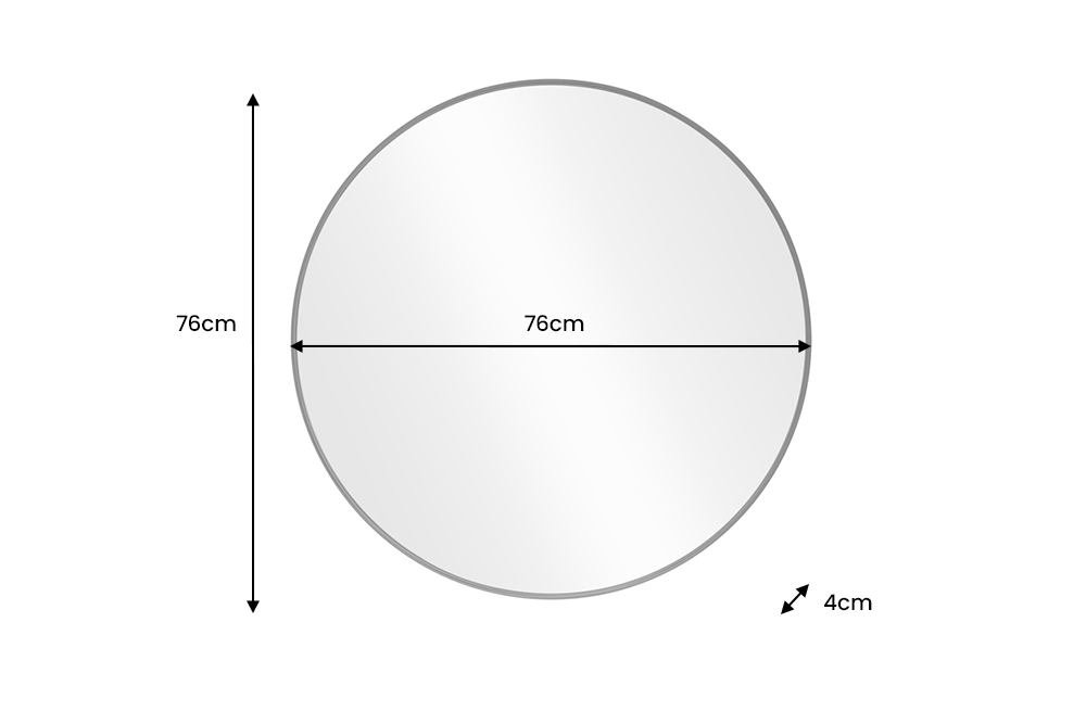 Wandspiegel PORTRAIT 75 cm rund Aluminium schwarz