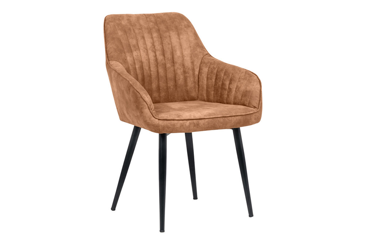 Chair TURIN with armrests microfibre light brown