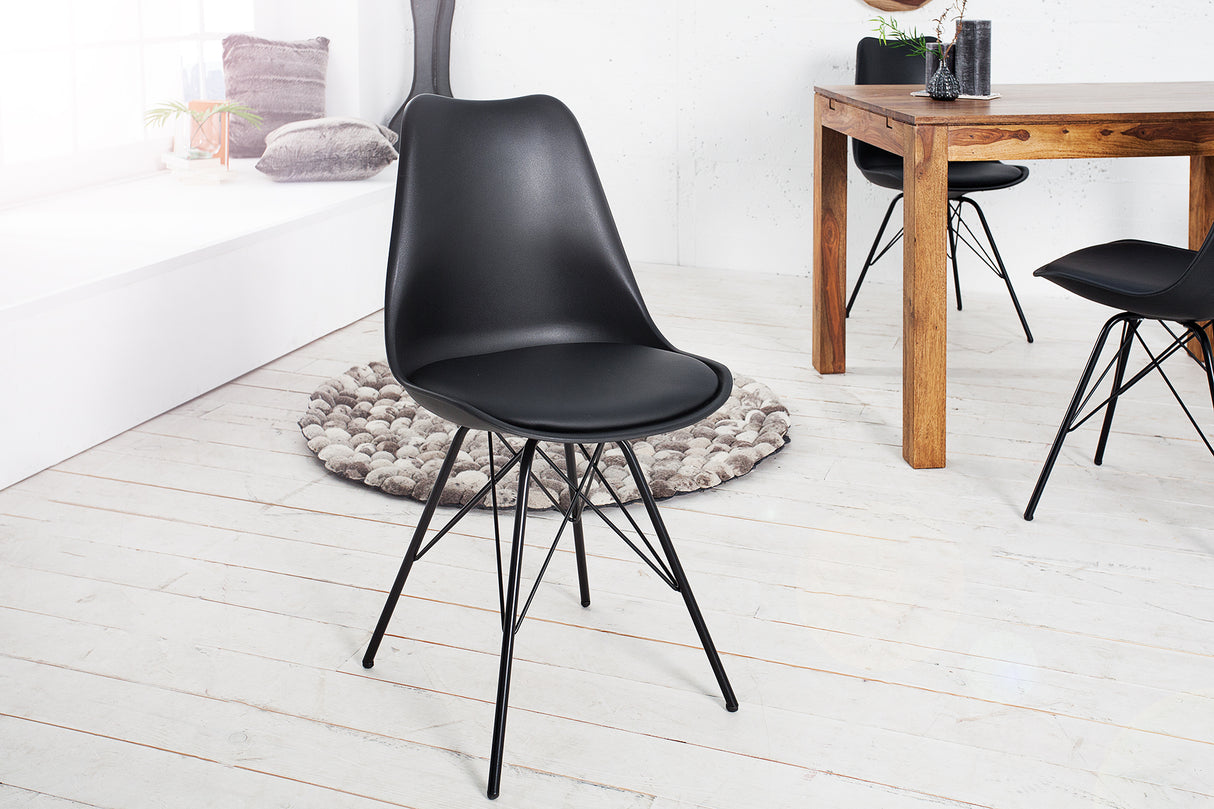 Stuhl SCANDINAVIA MASTERPIECE Kunstleder schwarz