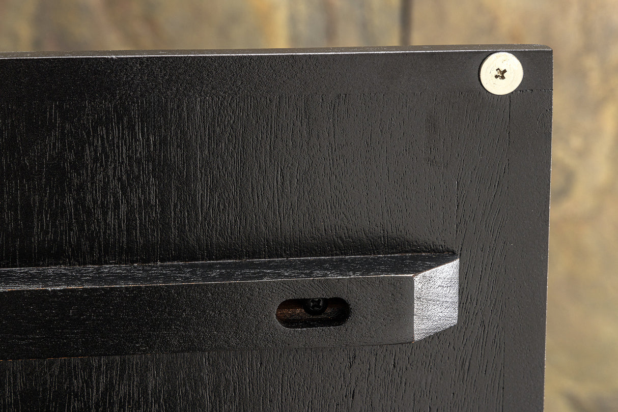 TV Board MOUNTAIN SOUL 160cm hängend Akazie Naturstein Optik schwarz natur