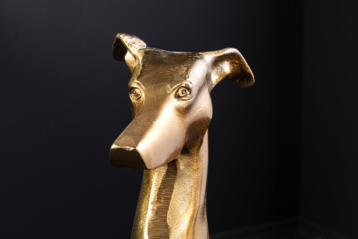Skulptur WINDHUND 70cm Aluminium gold