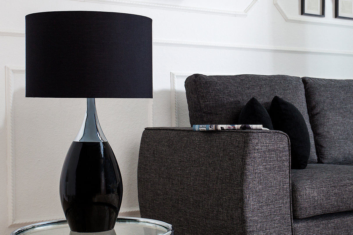 Table lamp CARLA 60cm linen shade black