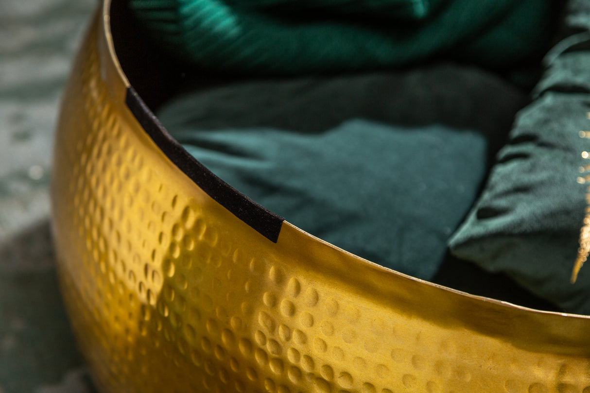 Couchtisch ORGANIC ORIENT 70cm mit Hammerschlageffekt gold