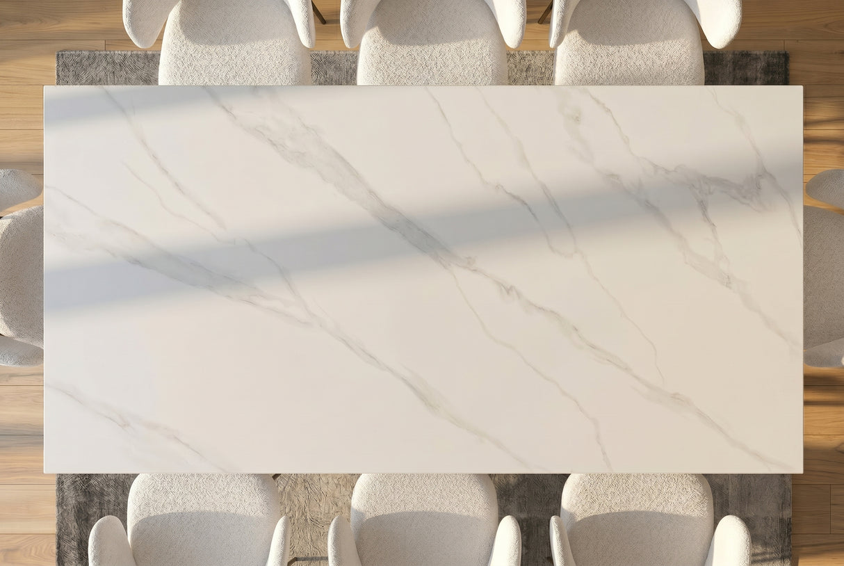 Dining table GALAXIE 180cm w/ star frame ceramic white
