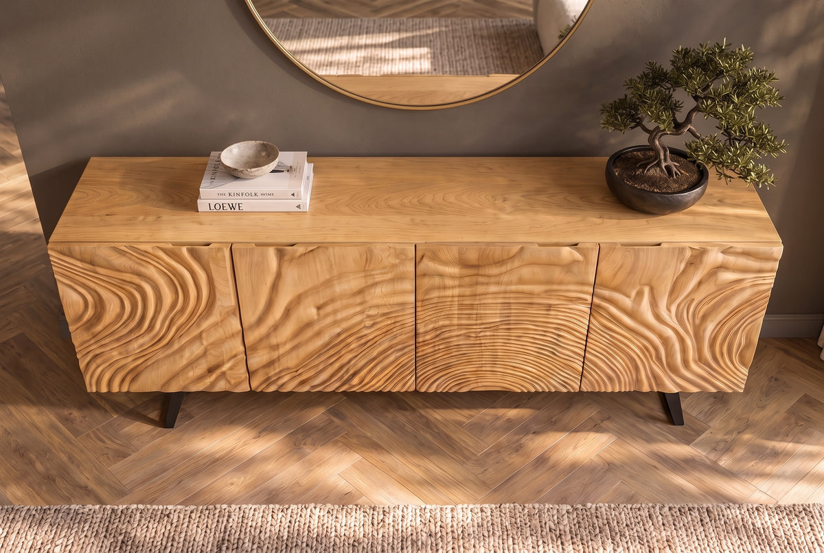 Sideboard FLUID 175cm 3D mango wood creamy