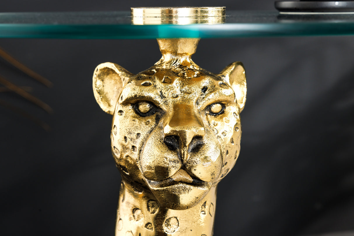 Beistelltisch WILDLIFE PANTHER 60cm Antik Gold
