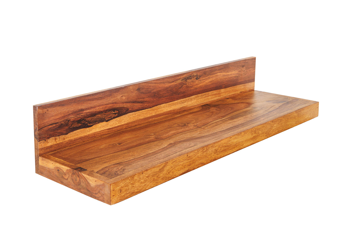 Wall shelf MAKASSAR 80cm natural stone finish sheesham wood