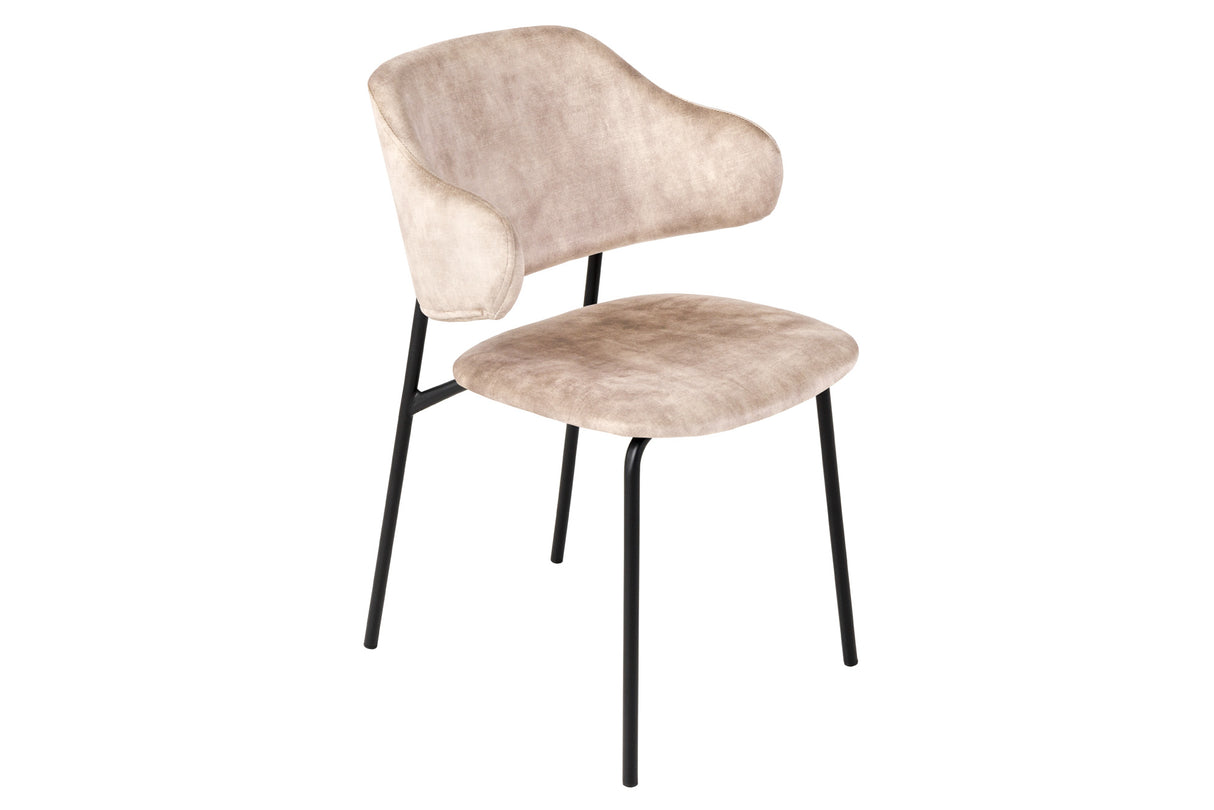 Chair TRACY velvet champagne greige black legs