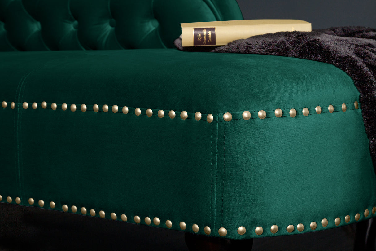 Recamiere CHESTERFIELD 170cm velvet emerald green in baroque style