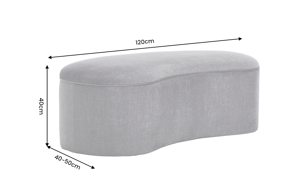 Bench chest ELEMENTAL 120cm upholstered w/ storage space velvet graphite grey