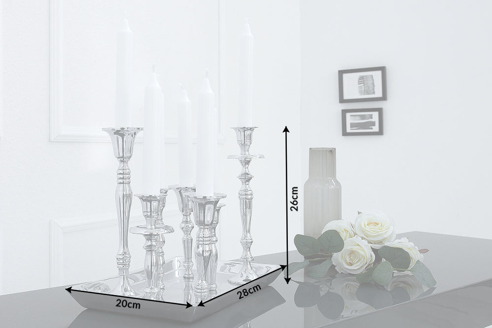 Candleholder MODERN BAROCK 7 flames silver aluminium