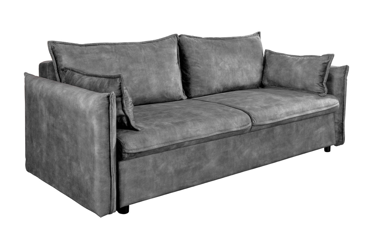 Sofa bed APARTMENT 215cm 3-seater velvet grey