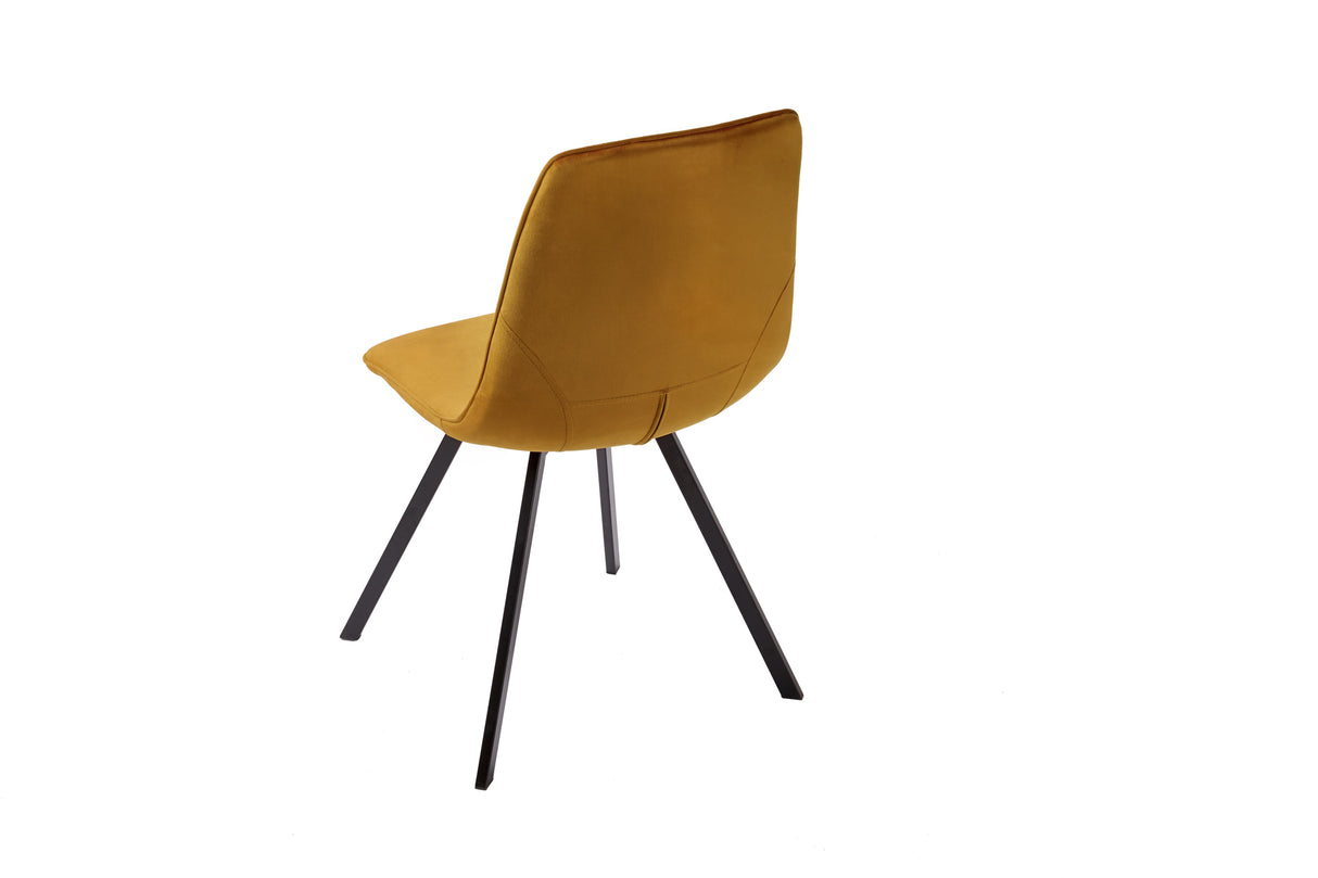 Chair AMSTERDAM retro style velvet mustard yellow