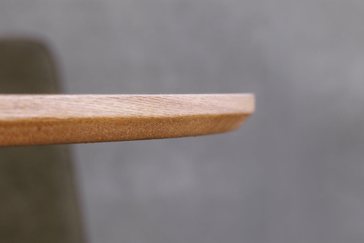 Dining table ATELIER 120cm round natural oak wood look w/ black metal legs