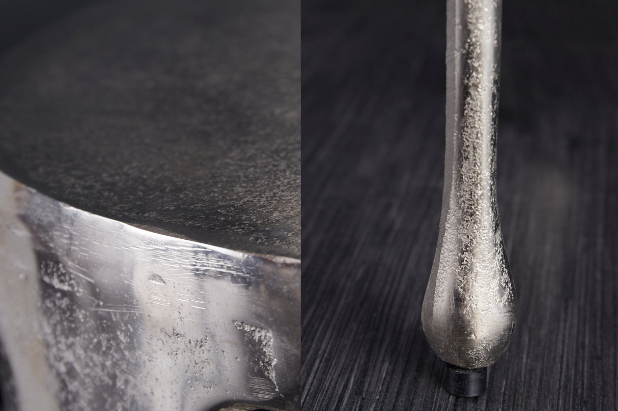 Side table LIQUID LINE Ø 50cm round silver