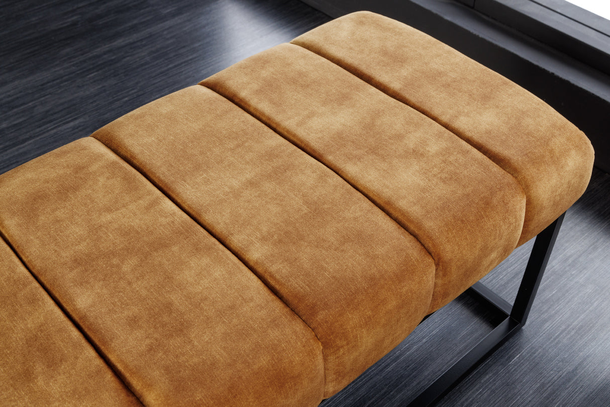 Bench PETIT BEAUTÉ 110cm velvet mustard yellow