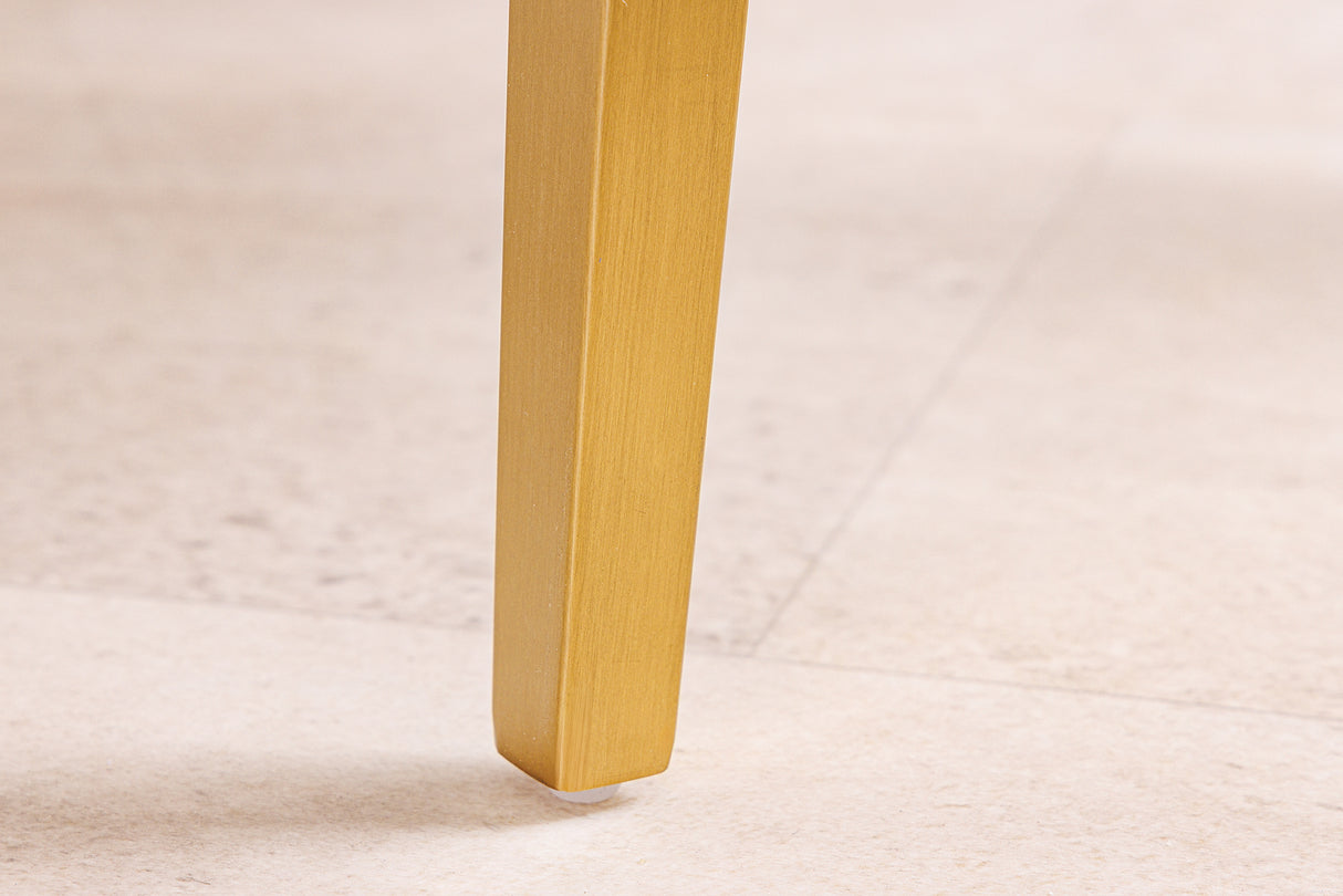 Chair BOUTIQUE beige brushed structured fabric w/ golden legs