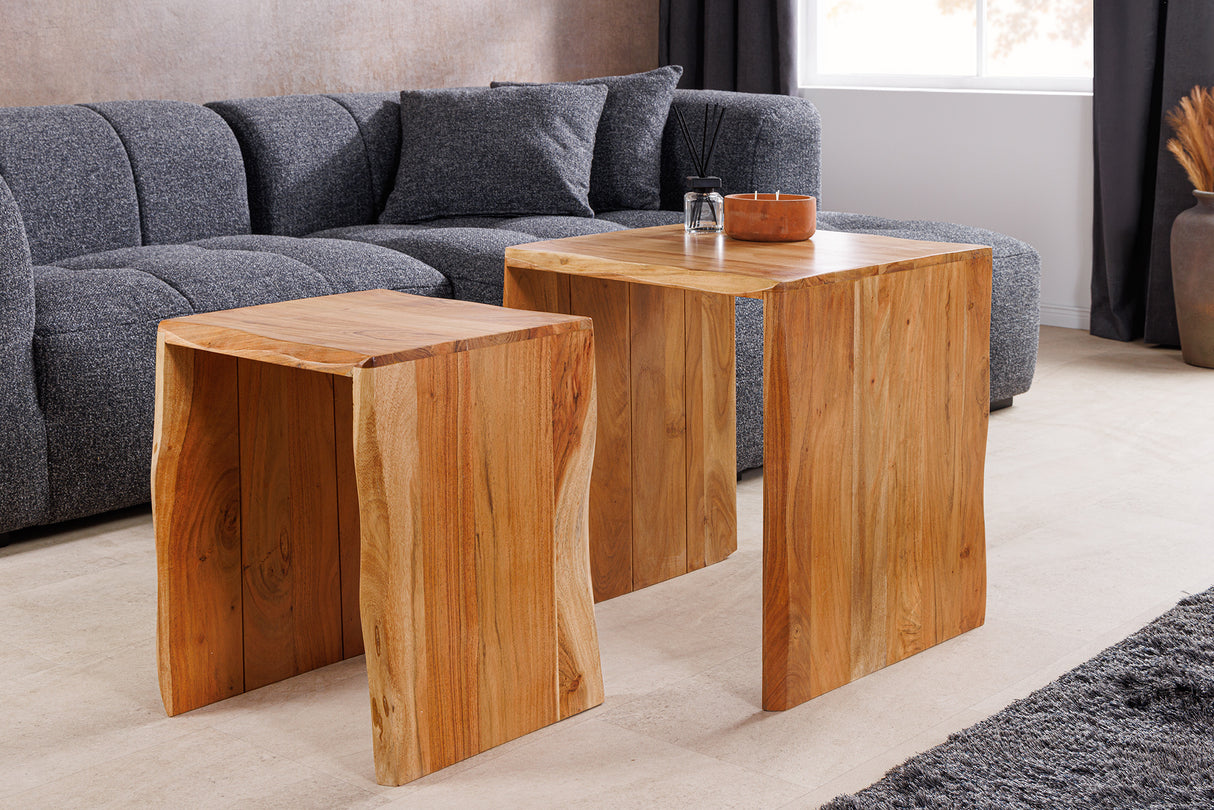 Beistelltisch MAMMUT 55cm 2er Set Akazienholz natur