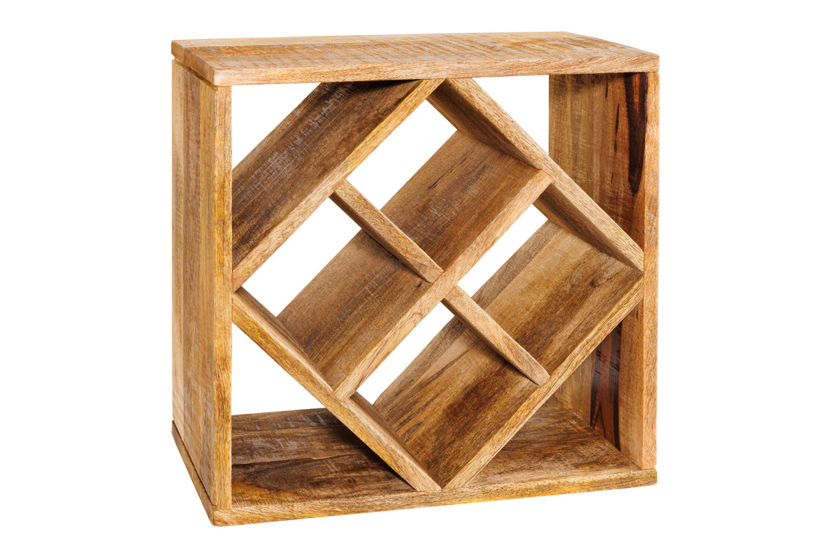 Wine shelf CUBUS 40cm for 8 bottles mango wood