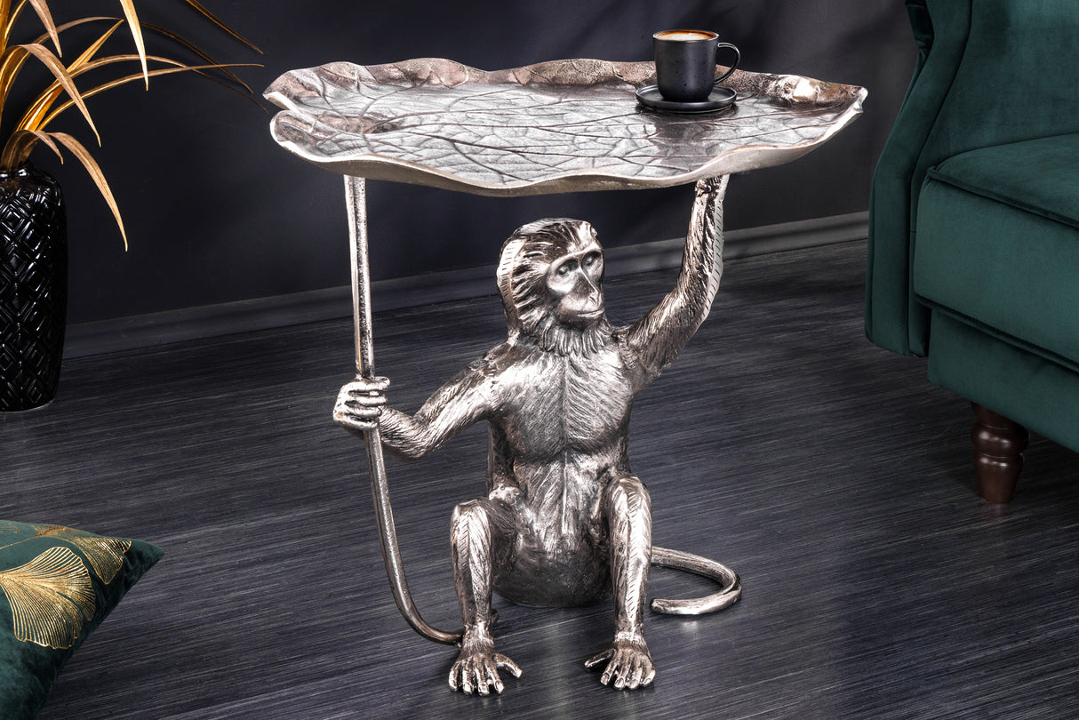 Beistelltisch WILDLIFE MONKEY 55cm silber