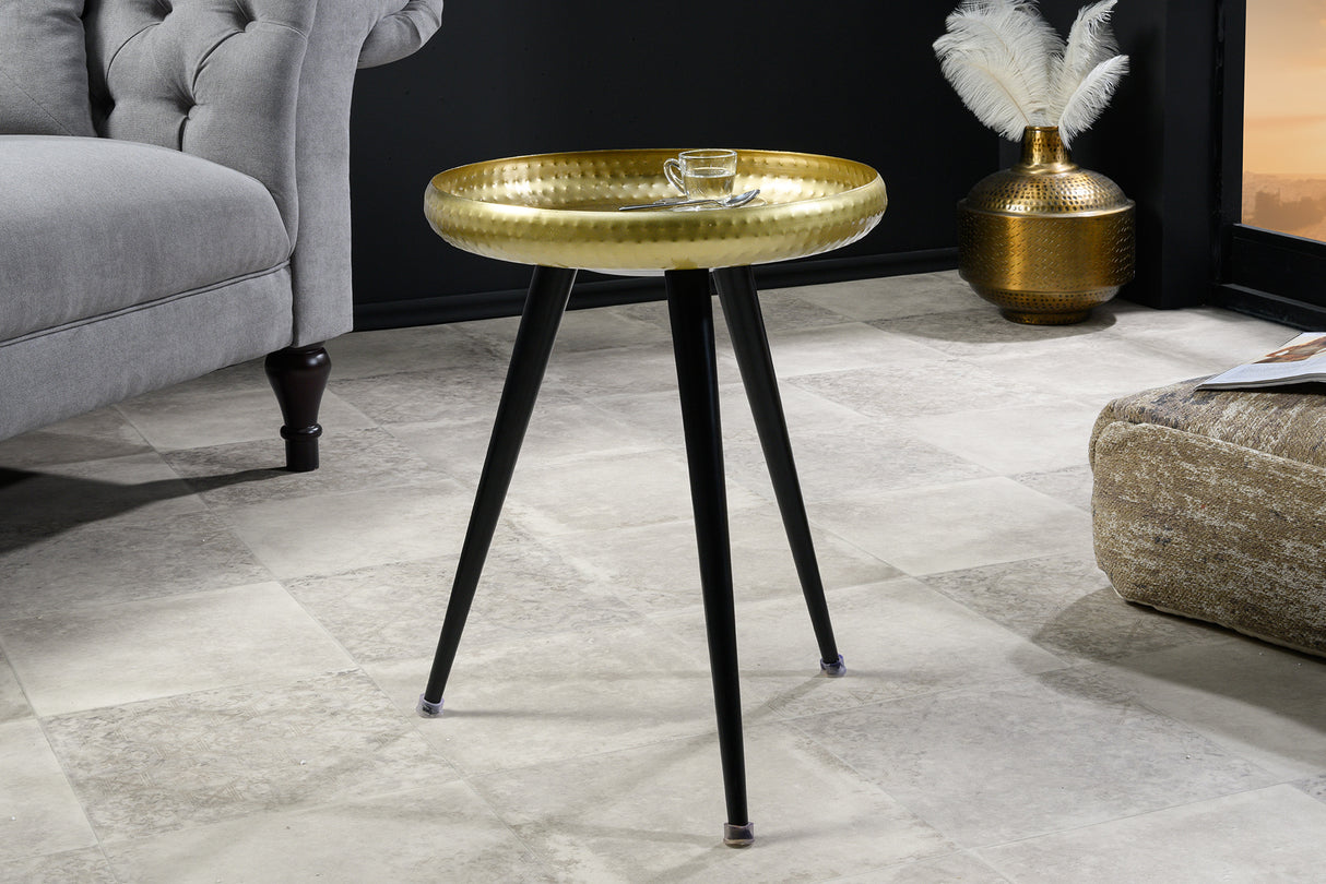 Beistelltisch ORIENT 55cm Hammerschlag Design Messing gold