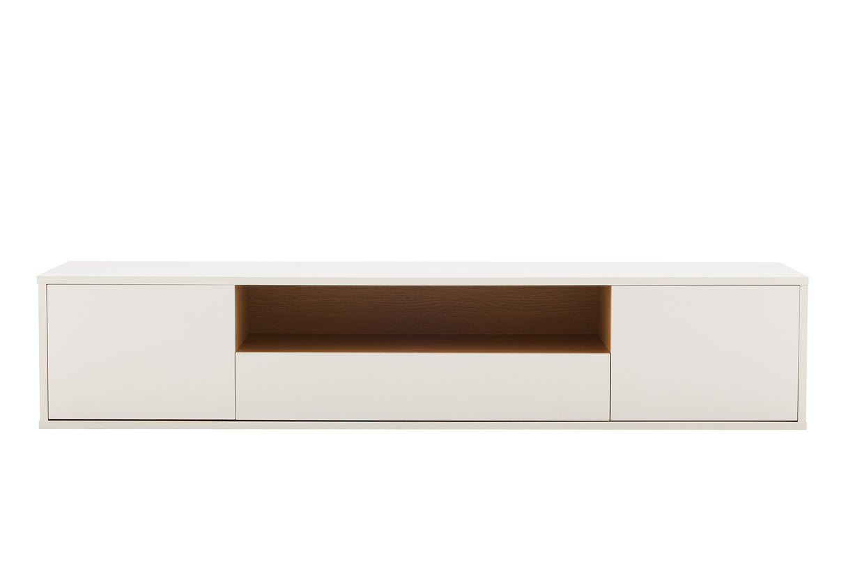 TV-Board LOFT 150cm hanging white natural