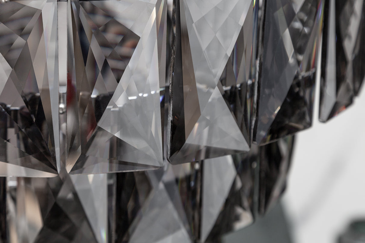 Chandelier KRISTALL 50cm 75 glass prisms noble grey