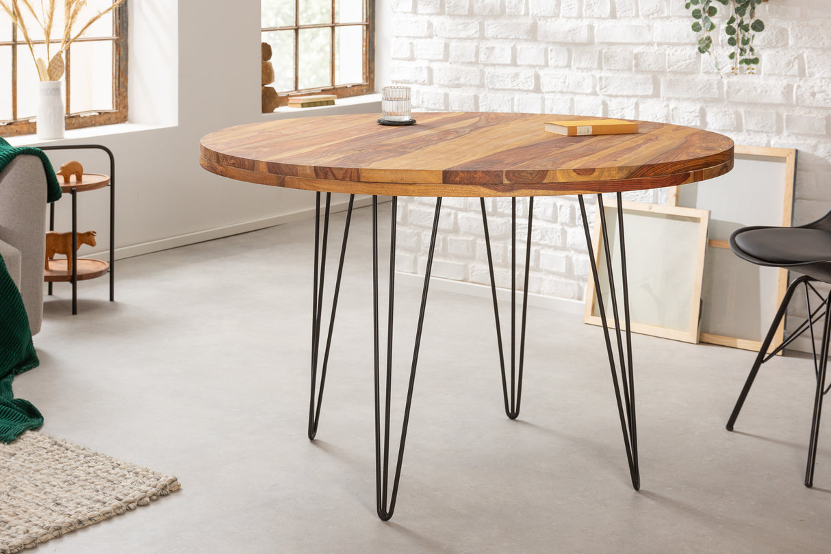 Dining table MAKASSAR Ø 120cm round sheesham wood natural