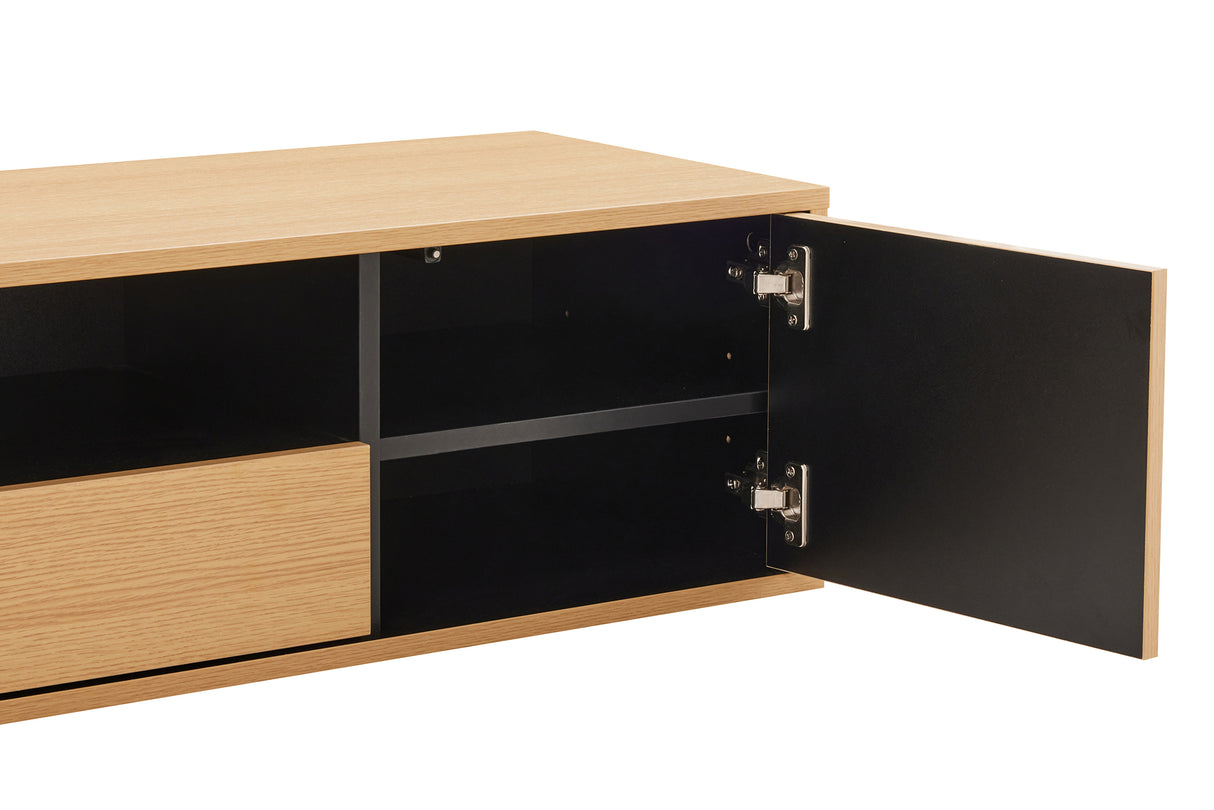 TV-Board LOFT 150 cm hängend natur schwarz