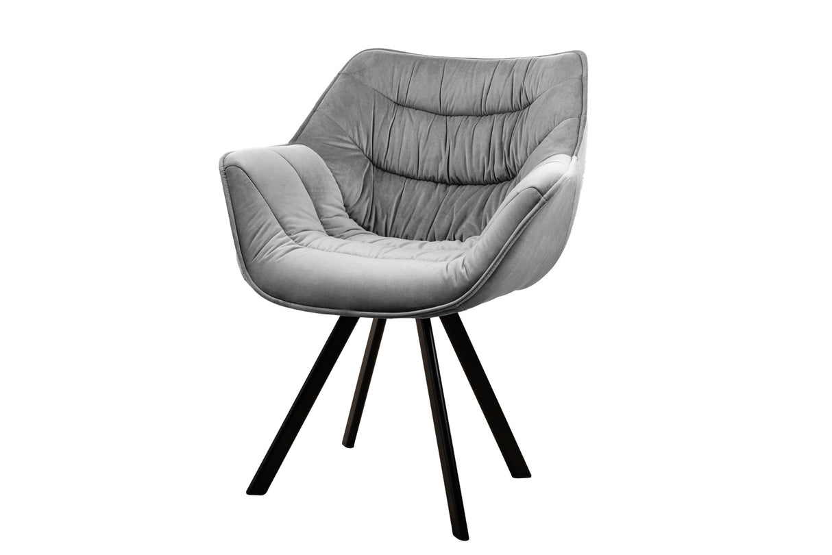 Chair THE DUTCH COMFORT with armrests velvet grey