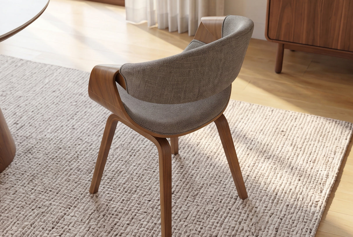 Stuhl ORGANIC Esche furniert Strukturstoff grau