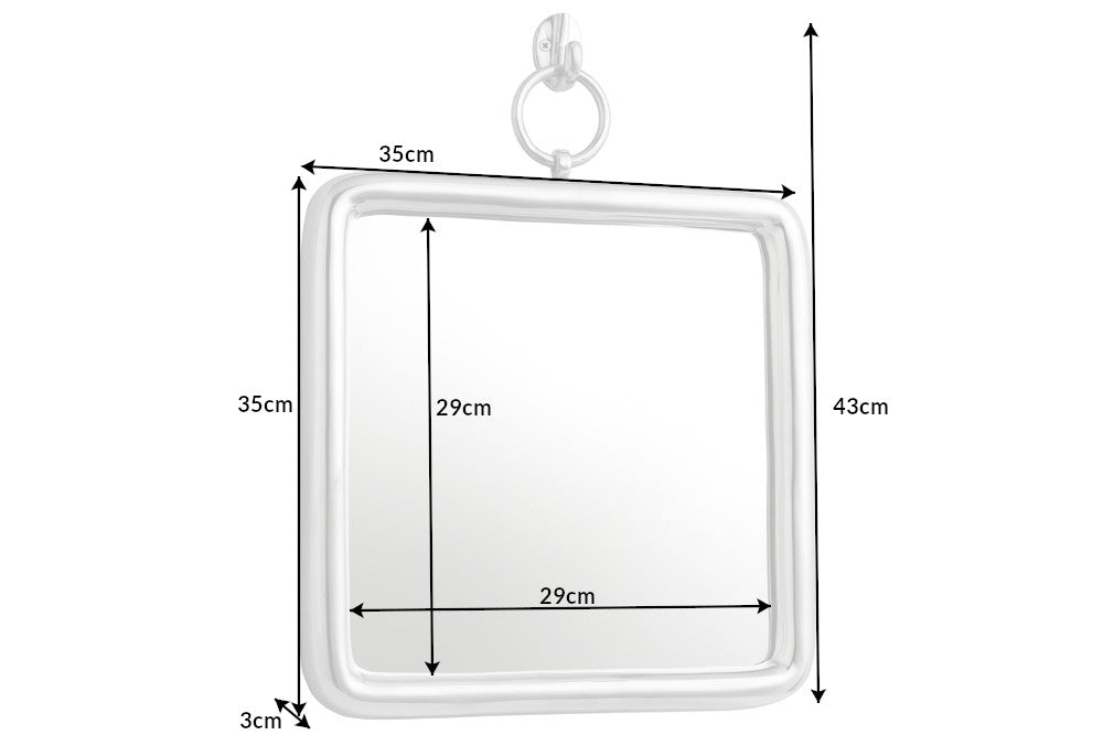 Wandspiegel PORTRAIT 35cm quadratisch silber