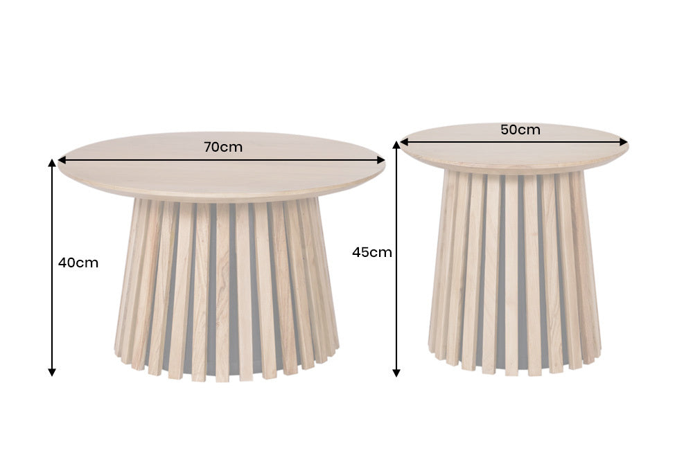 Coffee table VALHALLA Set of 2 acacia wood natural