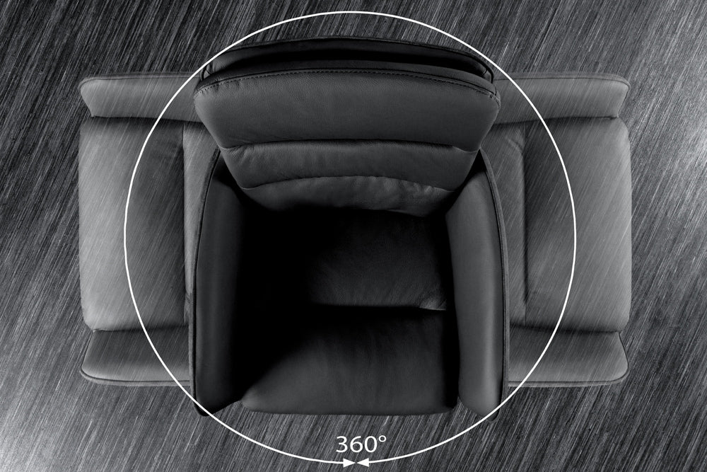 Bar stool BIG GEORGE w/ armrests microfibre leather anthracite rotatable height adjustable