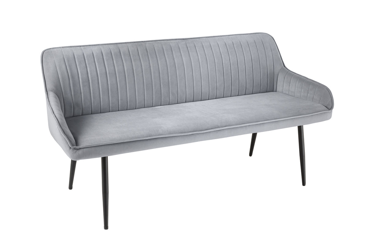 Bank TURIN 160cm Samt silbergrau