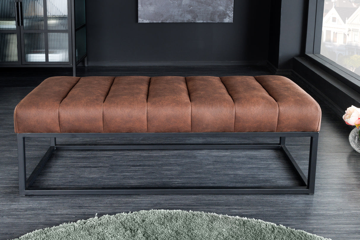Bench PETIT BEAUTÉ 110cm microfibre antique brown