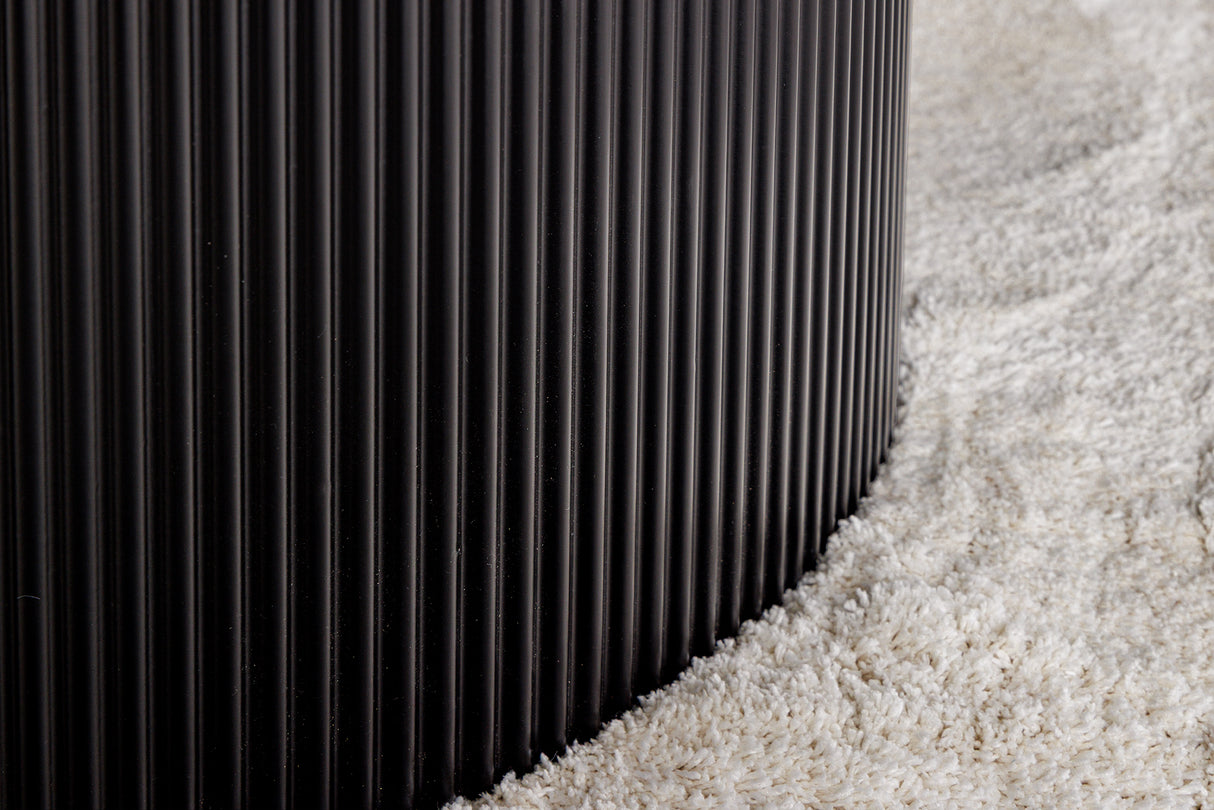 Esstisch UNIQUE 120cm rund dunkles Gestell Keramik grau Marmorplatte