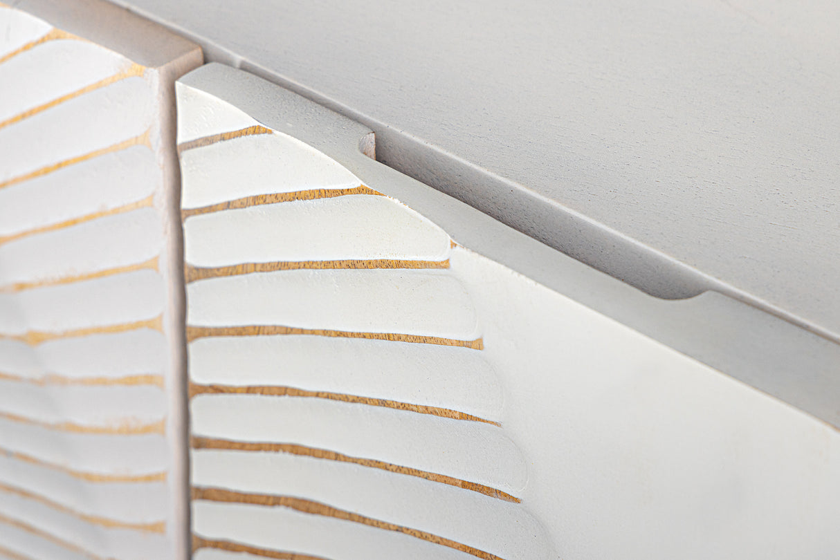 Sideboard GOLDEN SUNSET 180cm 3D mango wood white handmade