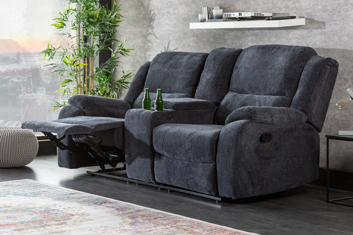 Cinema armchair HOLLYWOOD 2-seater textured fabric dark grey