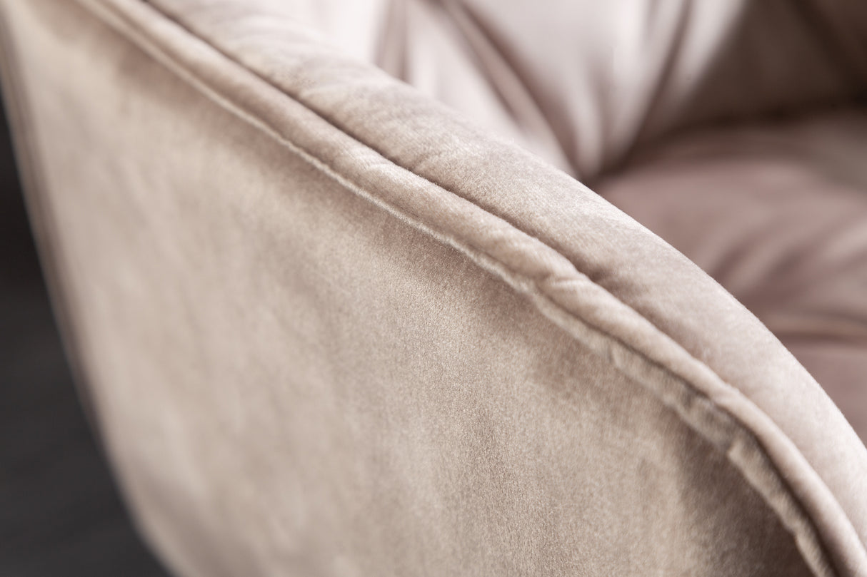 Chair MILANO with armrests velvet champagne
