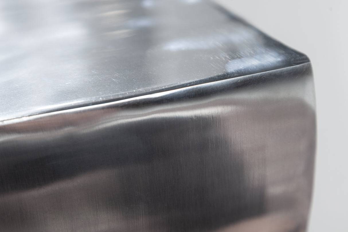 Hocker TWIST 45cm silber aluminium