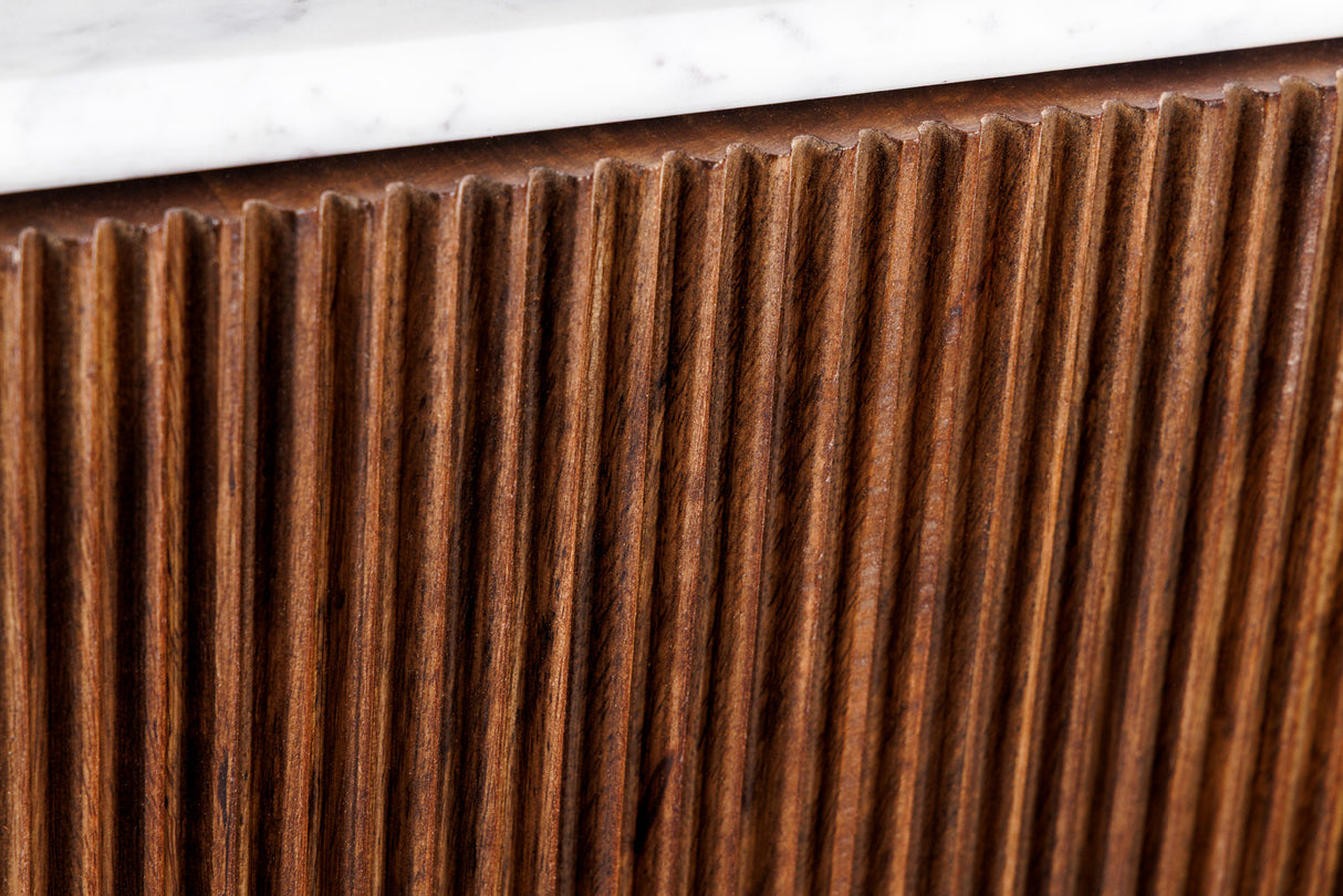 TV-Board GATSBY 170cm Mangobraun Gold Marmorplatte Lowboard