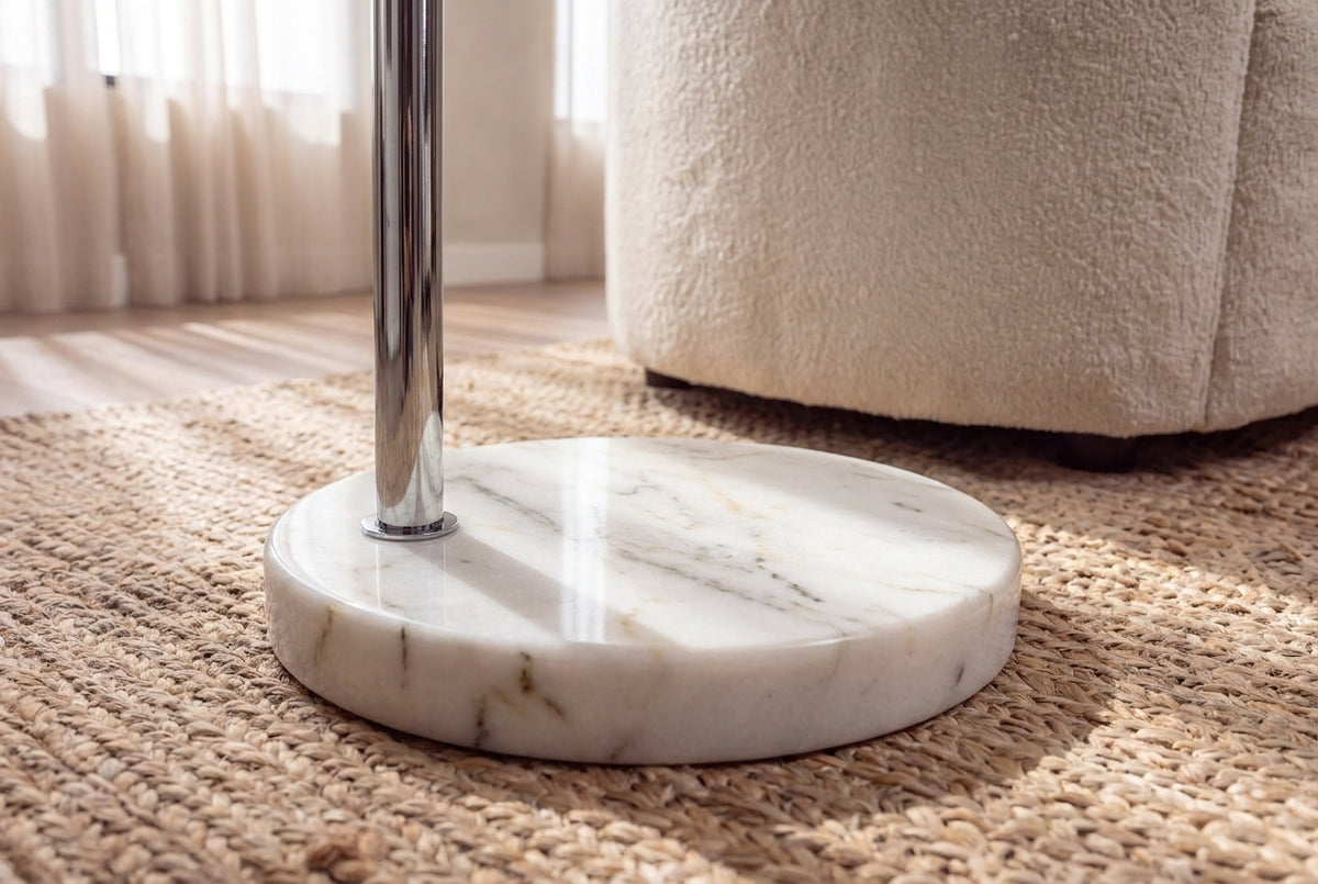 Floor lamp BIG BOW 175-205cm white w/ marble base