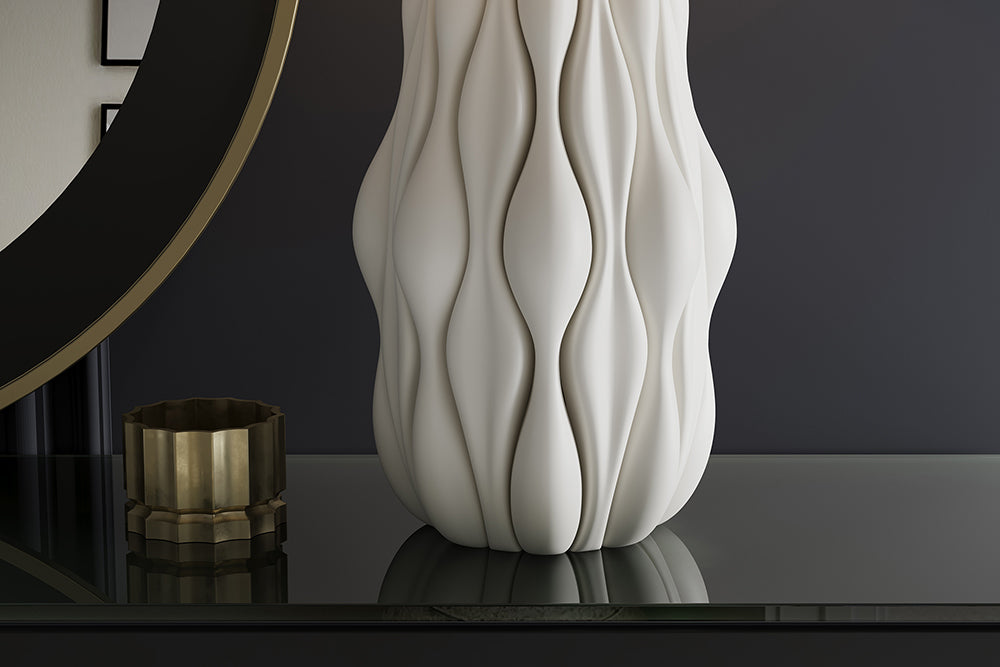 Table lamp ELEGANCIA 65cm white lampshade ceramic white golden